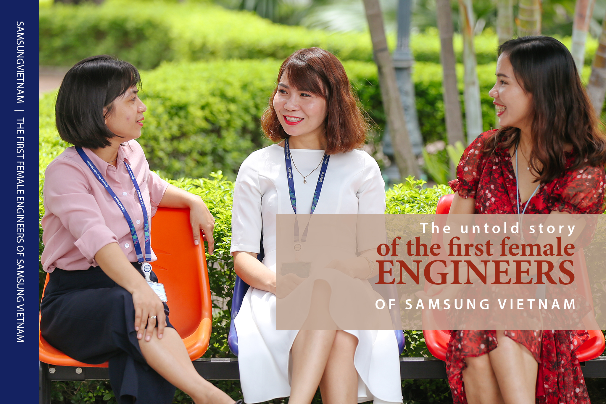 Các nữ kỹ sư người Việt của Samsung Việt Nam. (Ảnh Minh Sơn)